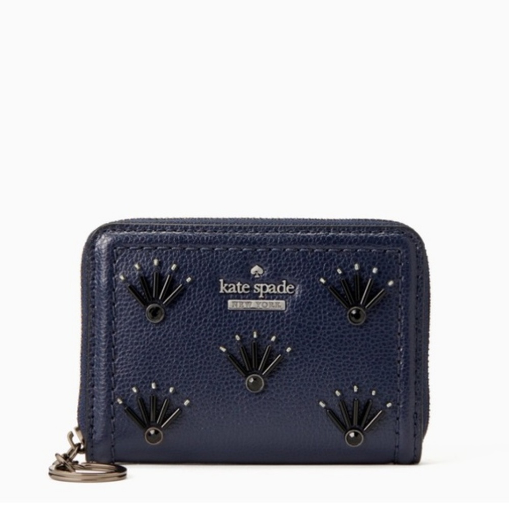 KATE SPADE Dani embellished wallet navy